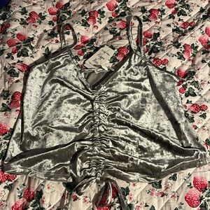 ⛱️NWT Hippie Rose velvety Scrunched Tank sz L